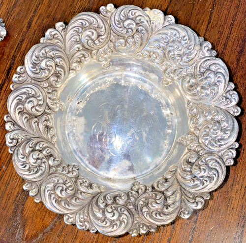 Sehr schöne antike Sterling Silber 6" Servierschale/Schale - 219 E-Swirl Design - Bild 6 von 14