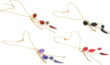 Zest Gold Necklace with Drop Chains & Pendants