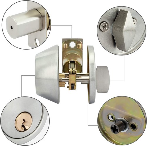 Stainless Steel Door Knob Entrance Lock Latch With Keys Bathroom Bedroom Toilet - Picture 13 of 18