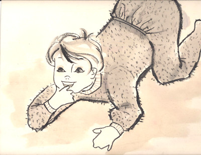 ORIGINAL DRAWING ''CUTE BABY #2'' - 11'' X 13'' SUITABLE FOR HANGING IN BABY'S ROOM