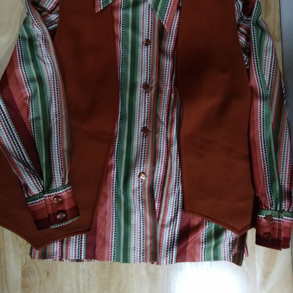 Vintage Jeanique Dots Pattern Polyester Disco Shi… - image 2