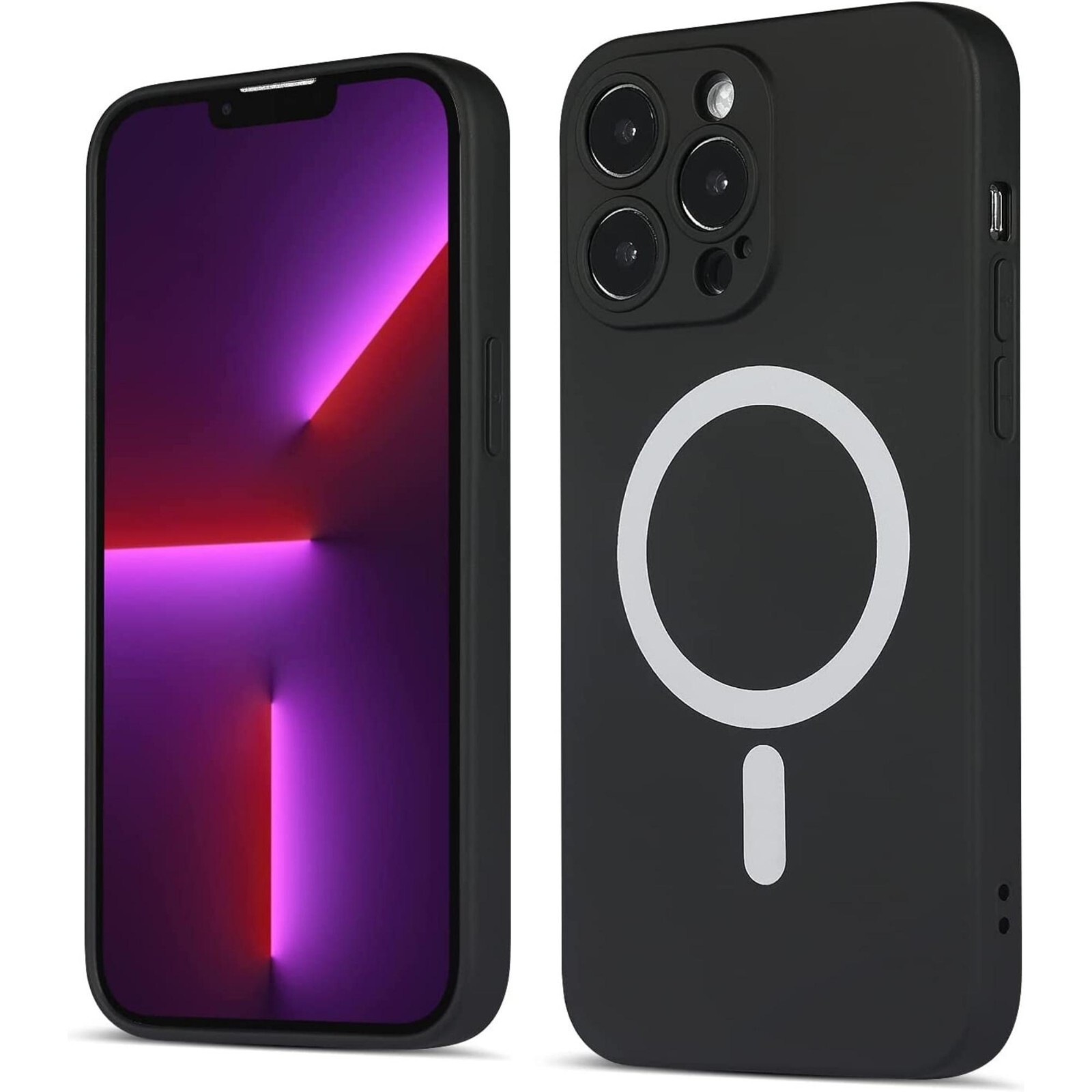 Silicone Magnetic Phone Case, Compatible with iPhone 14 Pro, Wireless Charging