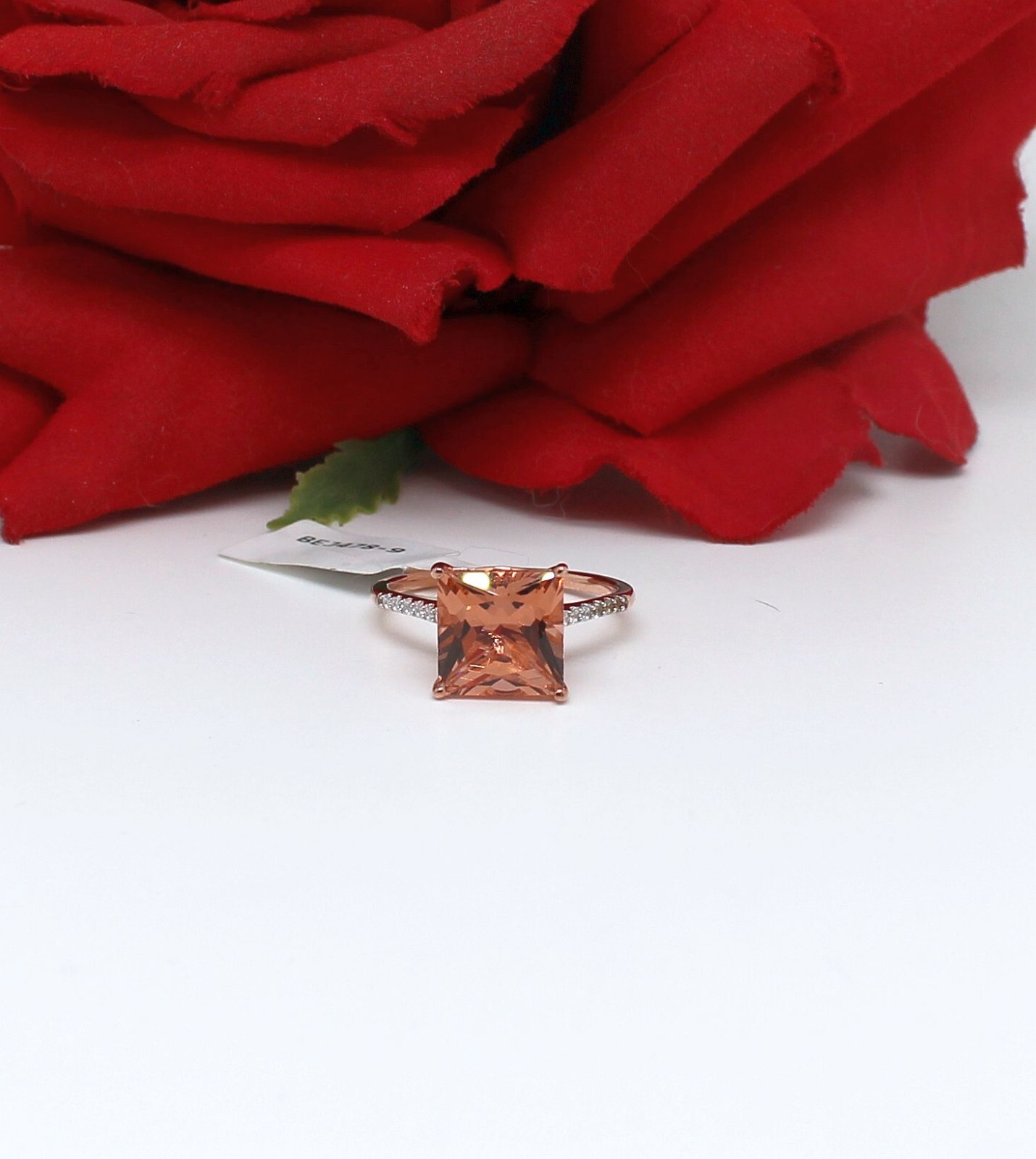 Sterling Silver NWT Cor De Rosa Simulated Morganite  Ring Size 9 3.3g CAT RESCUE