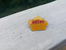 Hawkeye Chapter Pioneer Train Pin VTG Metal Pinback Enamel Telephone America Hat