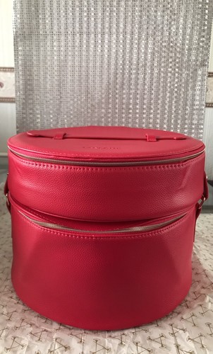 Lancome Kosmetiktasche Schminkkoffer Tasche Reisetasche zwei Fächer Hot Pink Neu LEER - Bild 2 von 4