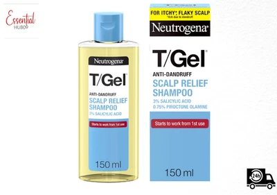 BRANDED Neutrogena T/Gel Scalp Relief Anti-Dandruff Shampoo 150ml-With 3% Salicylic Acid