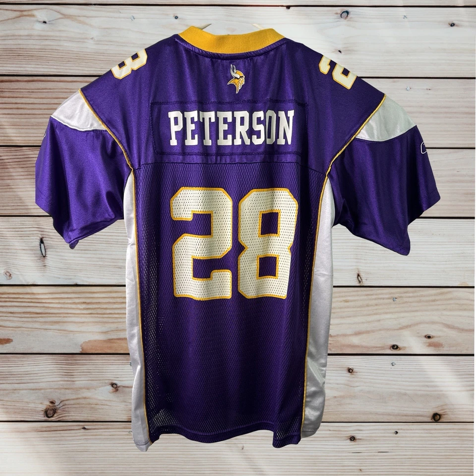 Camiseta Reebok On Field NFL Equip Vikings Peterson #28 Juvenil Talla XL 18-20 Púrpura Foto 2 de 4