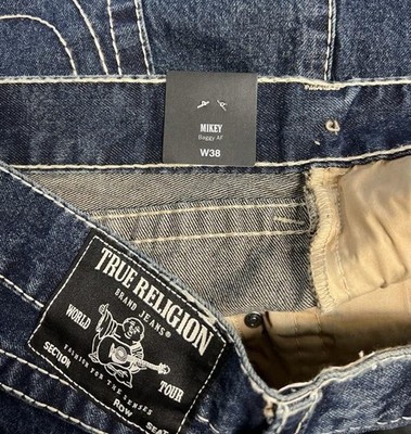 Mikey Baggy AF Big T Flap Dragon True Religion Jeans Dark Wash