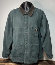 VINTAGE Men's Dickies Blanket Lined Green Denim Chore Jacket XXL Barn Coat