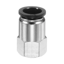 Female Straight 1/2" Tube OD x 1/4" NPT Push to Connect Fittings Black