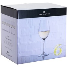 Dartington Crystal White Wine Glasses Set of 6 Dishwasher Safe 35cl Gift Boxed