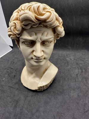 Michelangelo s David Bust Statue - 6.5  Resin Greek Roman Style Sculpture
