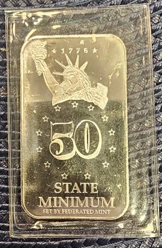 Federated Mint Tennessee .999 Fine Silver Bar 1/2 Troy Ounce
