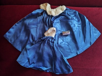 Altes original Barbie Mattel #1617 Midnight Blue 1965 Vintage Kleid Mantel Bag 