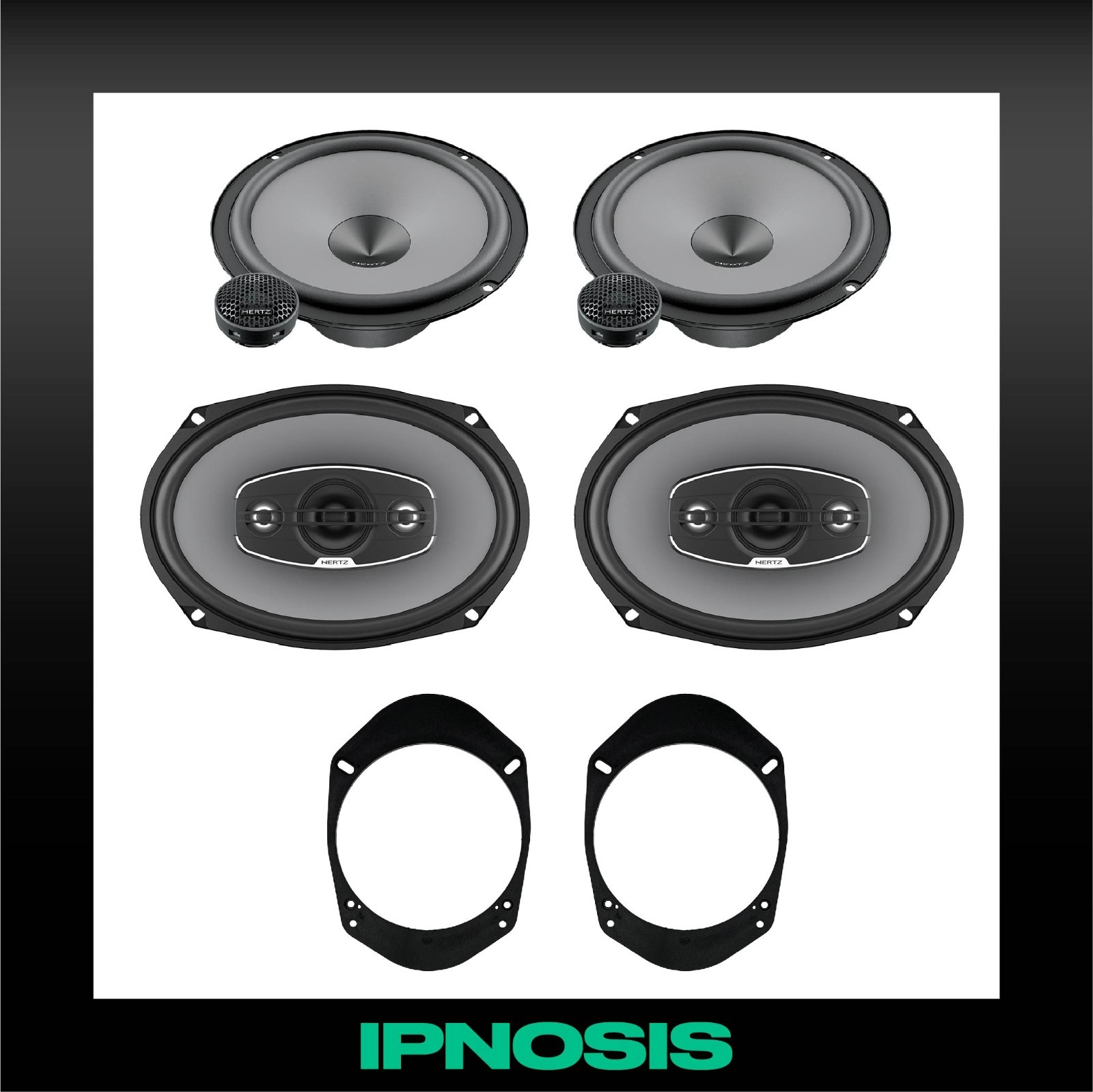 Kit 6 casse Hertz K-165 + X-690 6X9 per Jeep Renegade + 2 Supporti