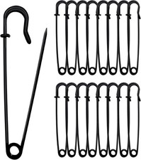 15 Pack 4" Large Safety Pins for Clothes Leather Canvas Blankets Crafts Skirts