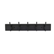 27 Matte Black Wall Hook Rack w/ 5 Heavy Duty...