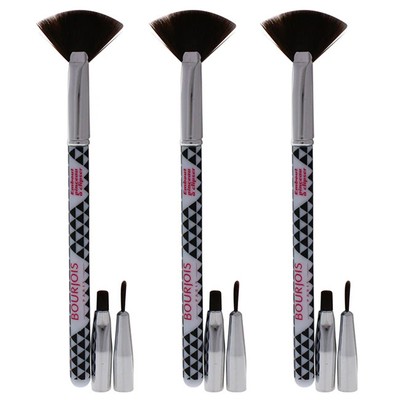 Multi-Brush Nail Art Set by Bourjois for Women - 3 Pc Set Fan Brush, Shader B...