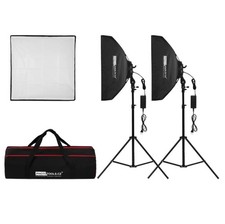 2x LED Daylight Set 60x60cm Softbox, Stativ, Tasche 5600K Dauerlicht Fotolicht