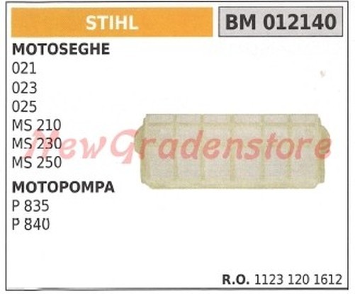 Luftfilter Stihl FüR MotorsäGe 021 023 025 Ms 210 230 250 012140-image