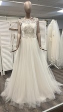 DESIGNER WEDDING DRESS THE ONE BY MODE DE POL SIZE 42 PRINCESS TULLE GLITTER