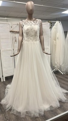 DESIGNER WEDDING DRESS THE ONE BY MODE DE POL SIZE 42 PRINCESS TULLE GLITTER