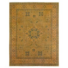 7'8"x9'10" Brown Overdyed Kazak Flower Design 100% Wool Hand Knotted Rug R20402
