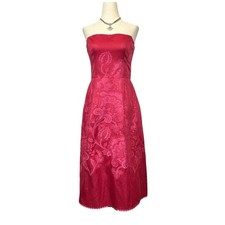 Nanette Lepore Vintage Jacquard Floral Print Midi Dress Size 6 Prom Cocktail
