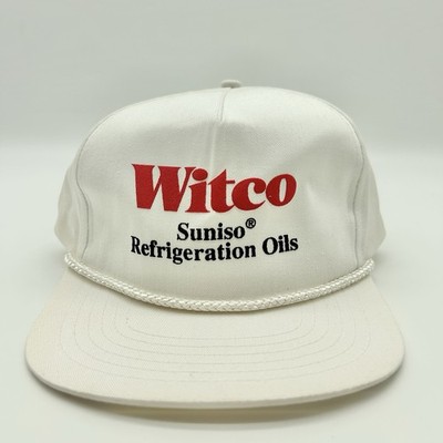 Vintage Witco Suniso Refrigeration Oils Snapback Hat Cap White Rope