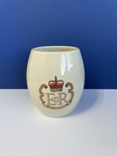 Vintage Holkham Pottery Mug Silver Jubilee Commemorative Queen Elizabeth II VGC