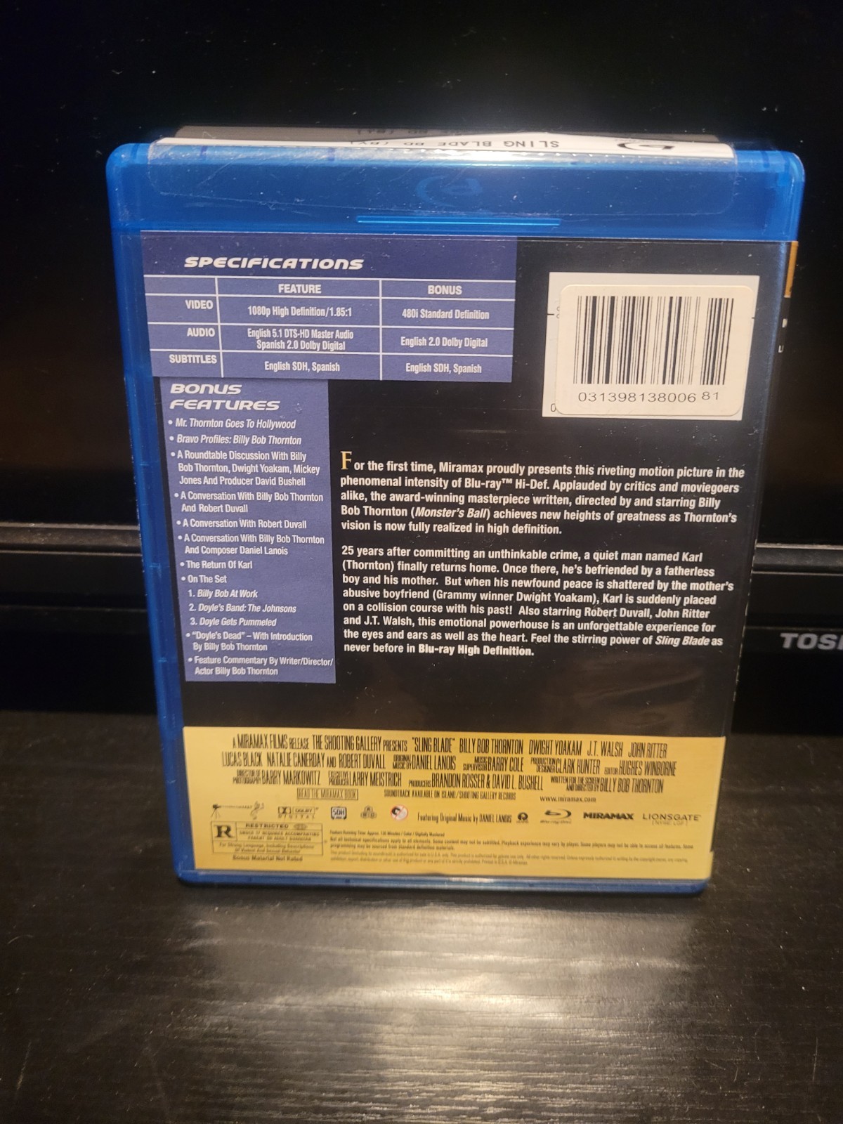 Sling Blade (Blu-ray 2005) Dwight Yoakam John Ritter Billy Bob Thornton