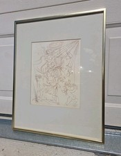 Salvador Dali Autumn 1970 Plate Signed Etching Original Vintage Framed Art