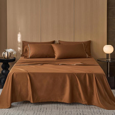 Queen Sheet Set, 100 Extra Long Staple Cotton 600TC Sateen Weave Breathable Sil