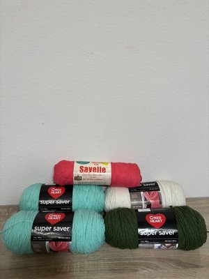 Red Heart Super Saver Minty Aran Medium Thyme Yarn Lot of 4 With Extra