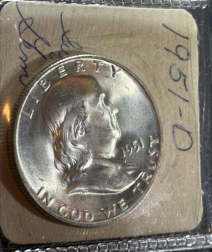 1951-D Franklin Half Dollar - marked Gem BU