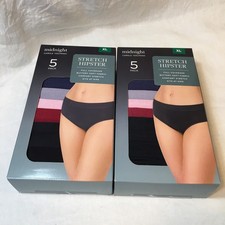 Lot of 2 Carole Hochman Women's Midnight Stretch Hipster Underwear 5-Pack XL