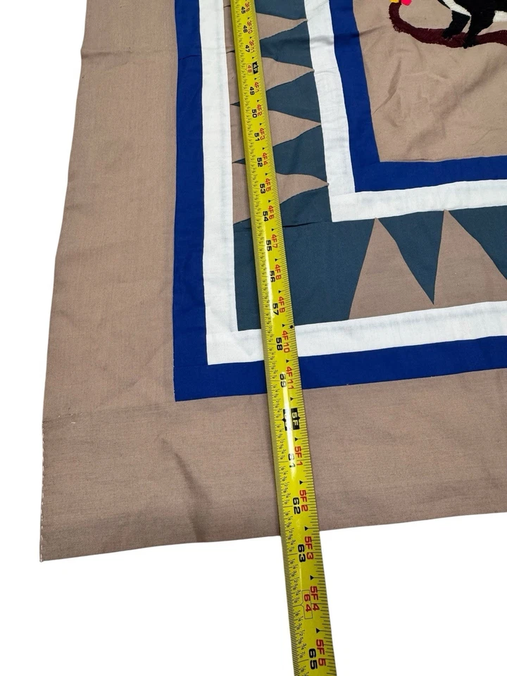 Vintage Hmong Embroidery Cloth Tree Of Life Textile Wall Hanging 62.5” - Image 3 of 4