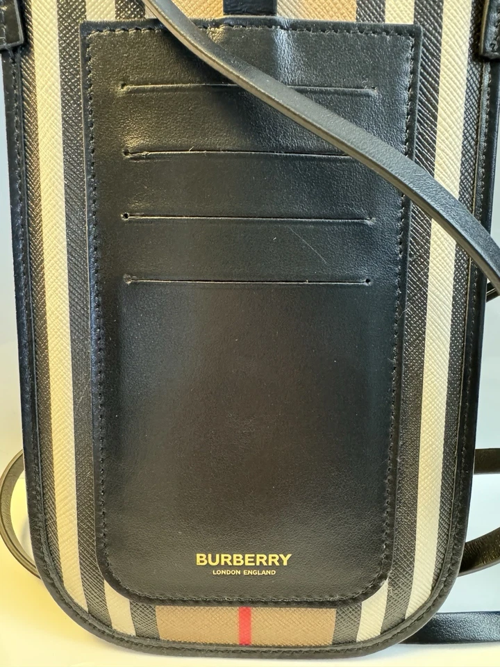 Bolso de Hombro BURBERRY Icon Correa Beige Rayas Nuevo con Etiquetas con Embalaje Original Foto 3 de 4