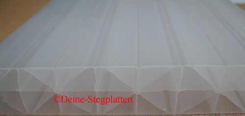 Stegplatten, Doppelstegplatten, Hohlkammerplatten 16 mm, X-Struktur, opal-weiß - Bild 3 von 8