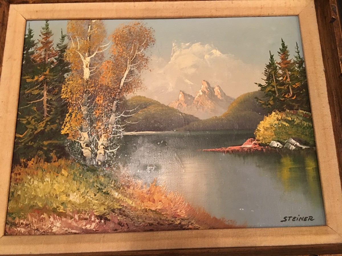 Vintage Original Oil on Canvas Signed Steiner Landscape Listed