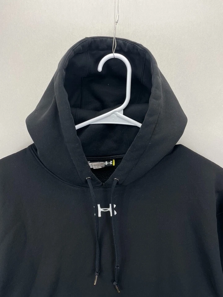 Sudadera con Capucha Under Armour Rival Polar Para Hombre Grande Negra Pullover Calce Suelto Logo UA Foto 3 de 4