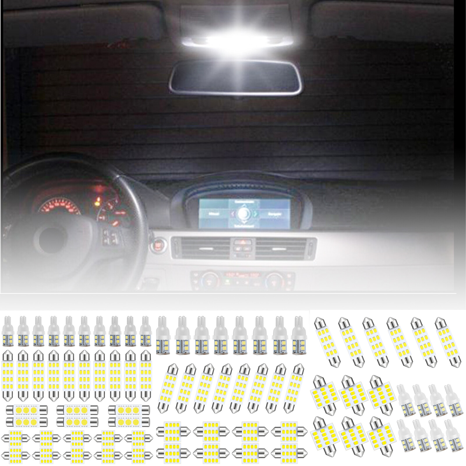 BANGO 24 Pieces Car LED Interior Light Bulbs, Non-Polarity - Foto 4