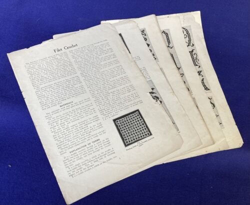 4 alte Waffelweben Filet Häkelmotive Hefte 1916 1934 wie besehen Lot - Bild 23 von 24