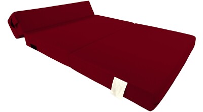 Queen Folding Foam Mattresses, Portable Chair Bed Lounger, 6 x60 x 80, Red