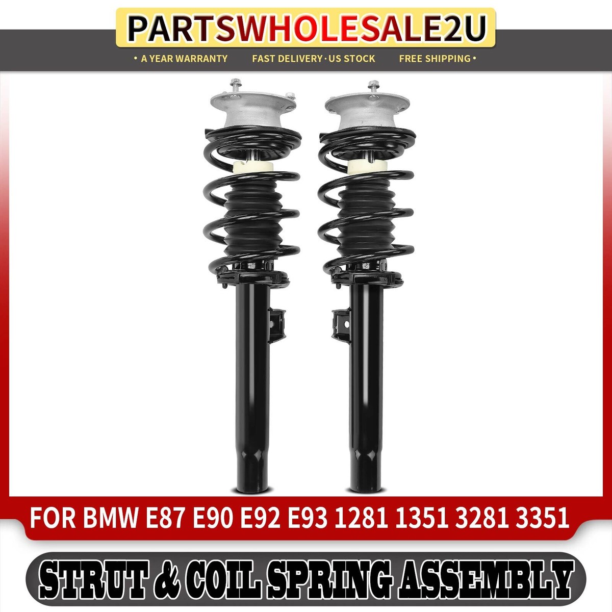 AutoShack Front Left Complete Strut & Coil Spring Replacement for 2013 BMW 135is 2007-2013 BMW 328i 2007-2013 BMW 335i 2011-2013 BMW 335is 1-PC, Struts - Canada
