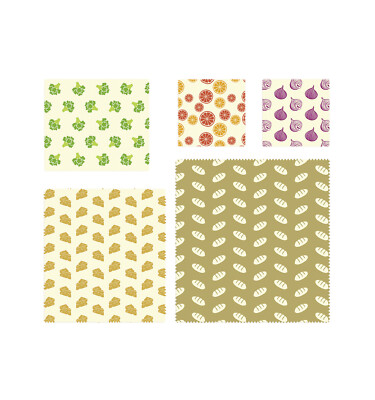 Verdes Nuts Bienenwachstuch 5er-Set | 100% Baumwolle