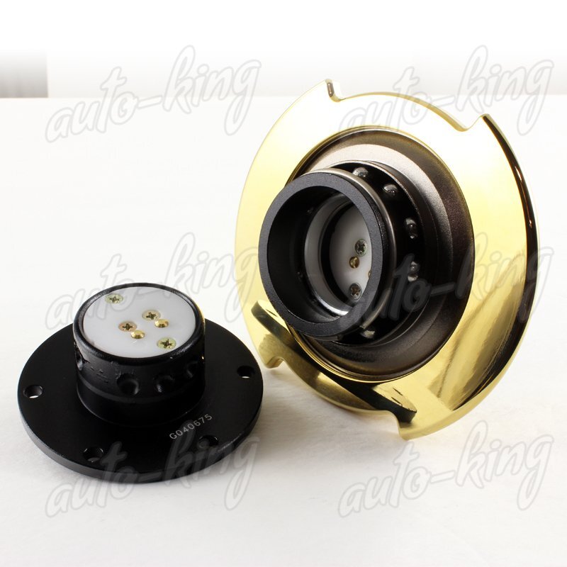 NRG BLACK/GOLD SRK-250BK-CG 6-HOLE STEERING WHEEL GEN 2.5 QUICK