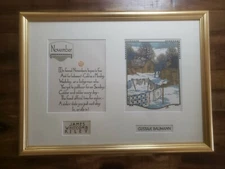 Gustave Baumann November Woodcut From All The Year Round. Framed and Matted. 