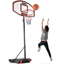 Kids Adjustable Basketball Hoop with Stand - Portable Basketball Goals