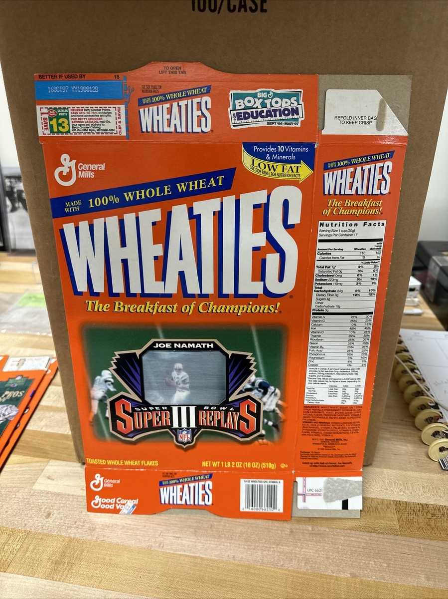 Wheaties Box ~Joe Namath [Jets] Super Bowl III Replays Motion Card